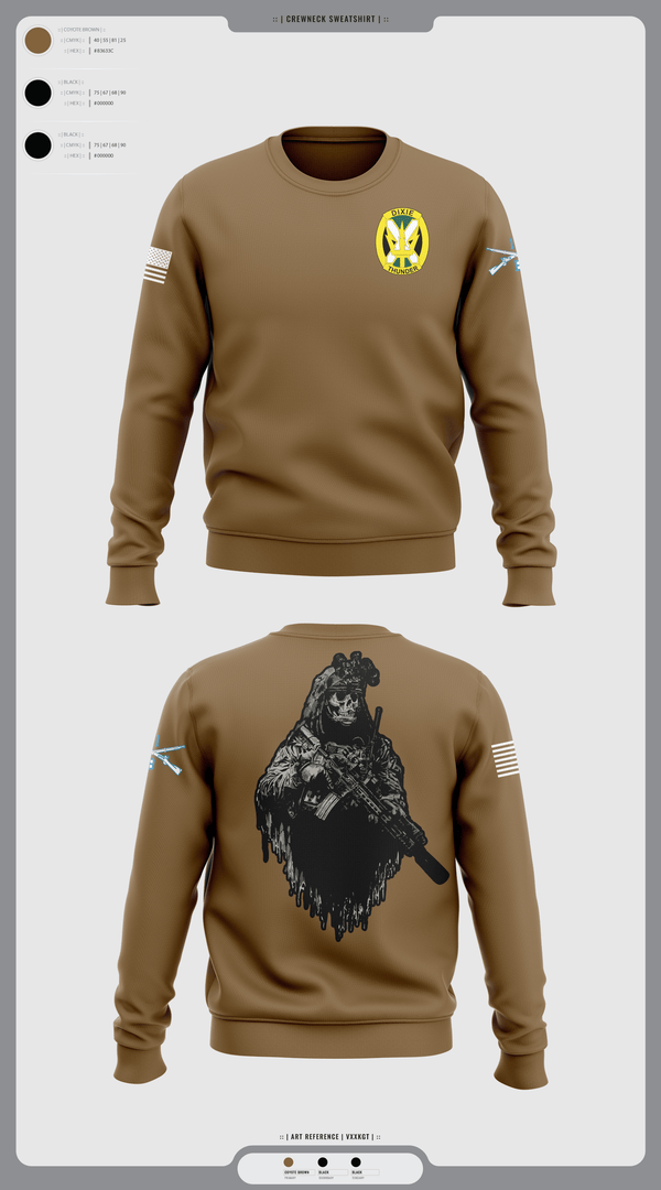 Crew Neck Sweatshirt, Charlie Company, National Guard, Teamtime, Team time, sublimation, custom sports apparel, team uniforms, spirit wear, spiritwear, sports uniforms, custom shirts, team store, custom team store, fundraiser sports, apparel fundraiser