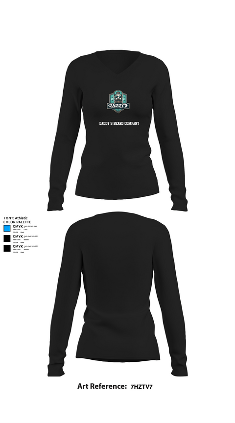 Womens Long Sleeve Vneck Shirt, Daddy’s Beard Company, , Teamtime, Team time, sublimation, custom sports apparel, team uniforms, spirit wear, spiritwear, sports uniforms, custom shirts, team store, custom team store, fundraiser sports, apparel fundraiser