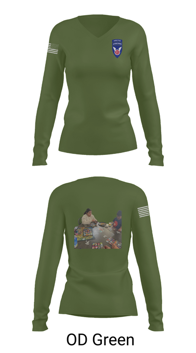11th ABN DIV WO 32210325 Women's Long Sleeve V-neck Shirt - 57