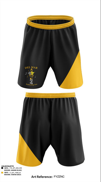 Del Mar High School Band 83385867 Athletic Shorts With Pockets - 1