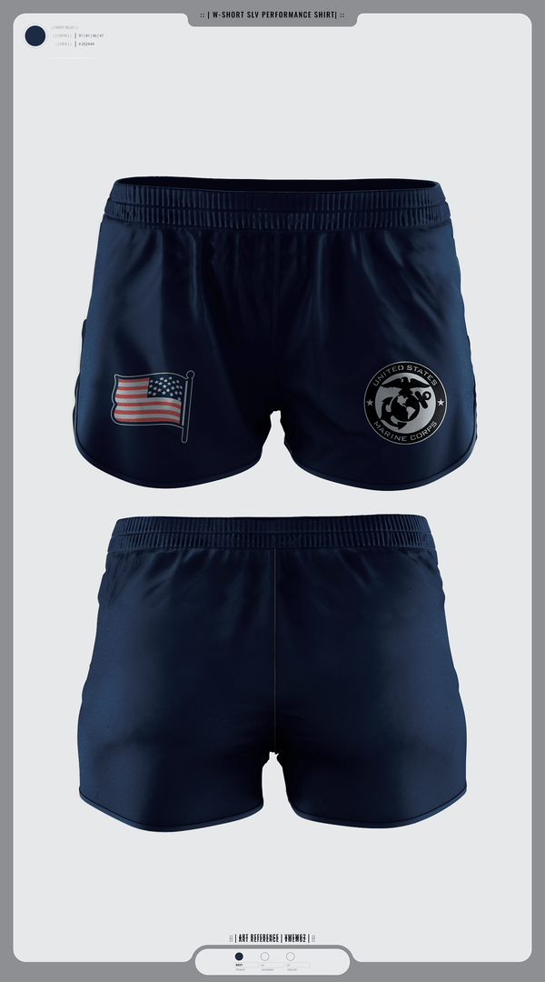 Women's Shorts, Marine Corps, Marines, Teamtime, Team time, sublimation, custom sports apparel, team uniforms, spirit wear, spiritwear, sports uniforms, custom shirts, team store, custom team store, fundraiser sports, apparel fundraiser
