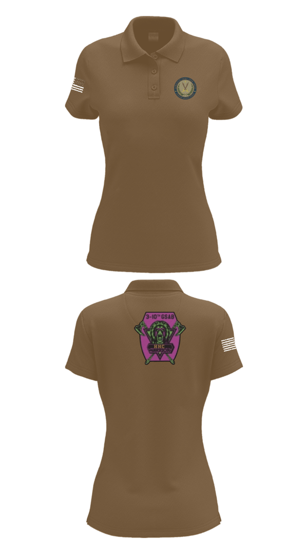 Women's Short Sleeve Performance Polo, 3-10 GSAB, Army, Teamtime, Team time, sublimation, custom sports apparel, team uniforms, spirit wear, spiritwear, sports uniforms, custom shirts, team store, custom team store, fundraiser sports, apparel fundraiser
