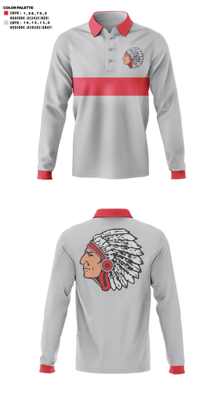 Long Sleeve Performance Polo, County Line Junior High School Cross Country, Cross Country, Teamtime, Team time, sublimation, custom sports apparel, team uniforms, spirit wear, spiritwear, sports uniforms, custom shirts, team store, custom team store, fundraiser sports, apparel fundraiser