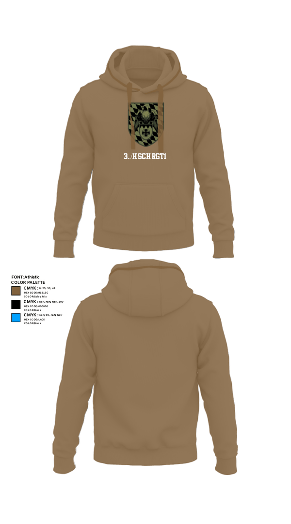 Hoodie, 3./HSchRgt1, Army, Teamtime, Team time, sublimation, custom sports apparel, team uniforms, spirit wear, spiritwear, sports uniforms, custom shirts, team store, custom team store, fundraiser sports, apparel fundraiser