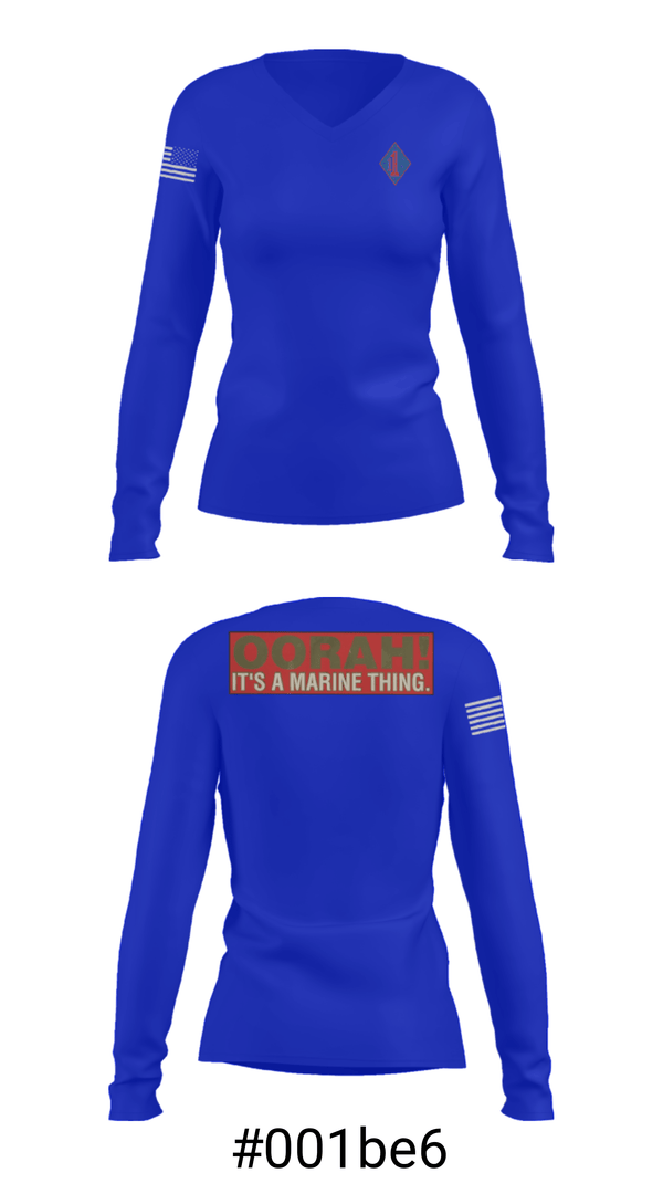 Women's Long Sleeve Vneck Shirt, 1st Marine Regiment, Marines, Teamtime, Team time, sublimation, custom sports apparel, team uniforms, spirit wear, spiritwear, sports uniforms, custom shirts, team store, custom team store, fundraiser sports, apparel fundraiser