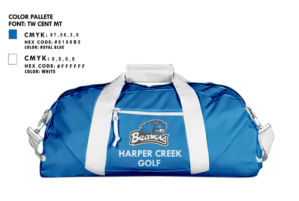 Duffle Bag, Harper Creek High School Golf, Golf, Teamtime, Team time, sublimation, custom sports apparel, team uniforms, spirit wear, spiritwear, sports uniforms, custom shirts, team store, custom team store, fundraiser sports, apparel fundraiser