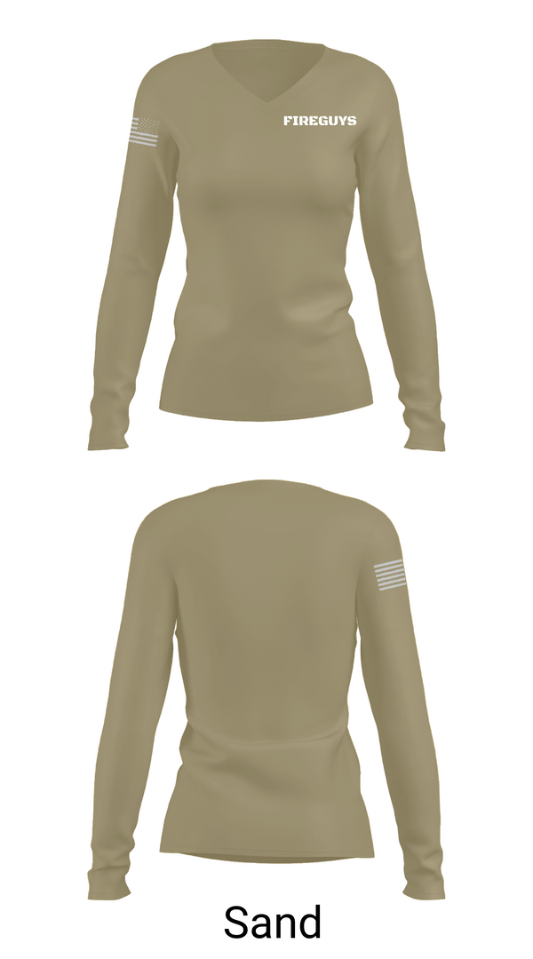 Womens Long Sleeve Vneck Shirt, FIREGUYS, , Teamtime, Team time, sublimation, custom sports apparel, team uniforms, spirit wear, spiritwear, sports uniforms, custom shirts, team store, custom team store, fundraiser sports, apparel fundraiser