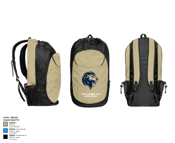 Gear Bag, Lacey Township High School Soccer, Men's Soccer, Teamtime, Team time, sublimation, custom sports apparel, team uniforms, spirit wear, spiritwear, sports uniforms, custom shirts, team store, custom team store, fundraiser sports, apparel fundraiser