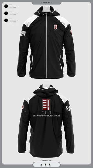 Windbreaker, Elevated Fire Technologies Inc, Fire Department, Teamtime, Team time, sublimation, custom sports apparel, team uniforms, spirit wear, spiritwear, sports uniforms, custom shirts, team store, custom team store, fundraiser sports, apparel fundraiser