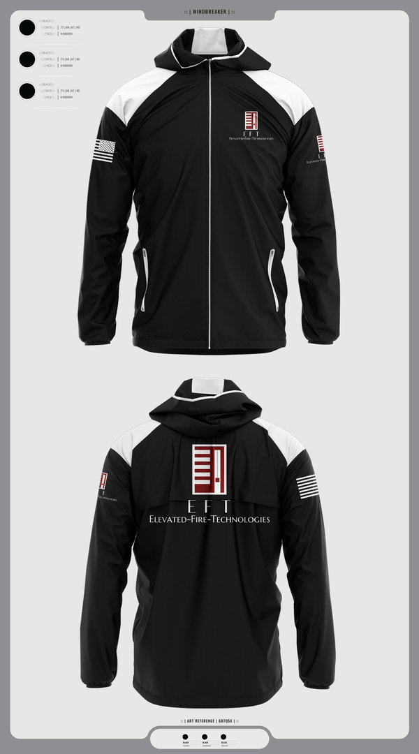 Windbreaker, Elevated Fire Technologies Inc, Fire Department, Teamtime, Team time, sublimation, custom sports apparel, team uniforms, spirit wear, spiritwear, sports uniforms, custom shirts, team store, custom team store, fundraiser sports, apparel fundraiser