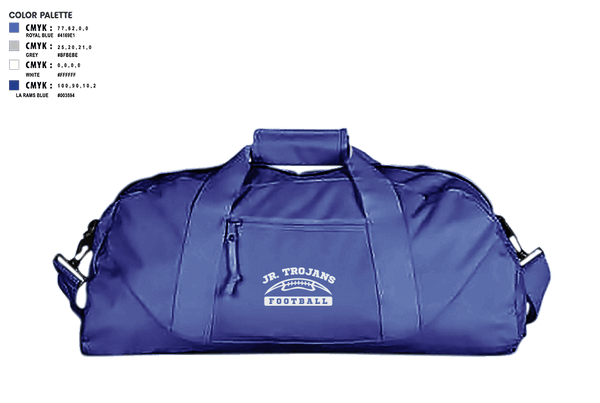 Duffle Bag, Orland Jr Trojans Football, Football, Teamtime, Team time, sublimation, custom sports apparel, team uniforms, spirit wear, spiritwear, sports uniforms, custom shirts, team store, custom team store, fundraiser sports, apparel fundraiser