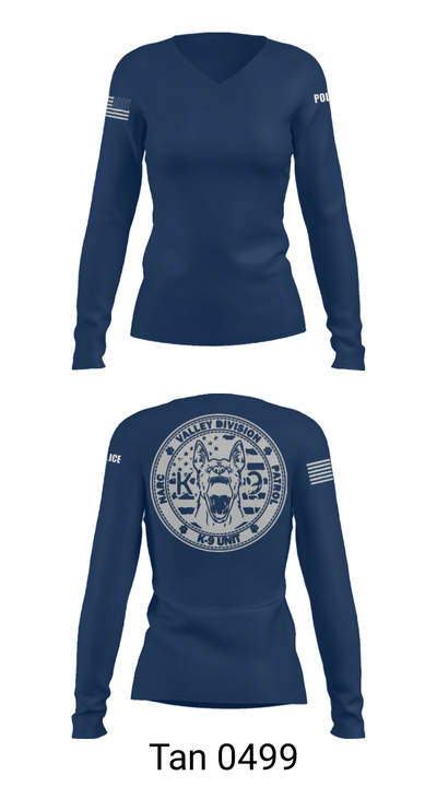 VALLEY K9 75951631 Women's Long Sleeve V-neck Shirt - 73