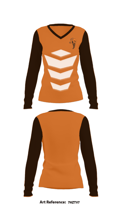 Elizabethton High School Softball 64770584 Women's Long Sleeve V-neck Shirt - 21