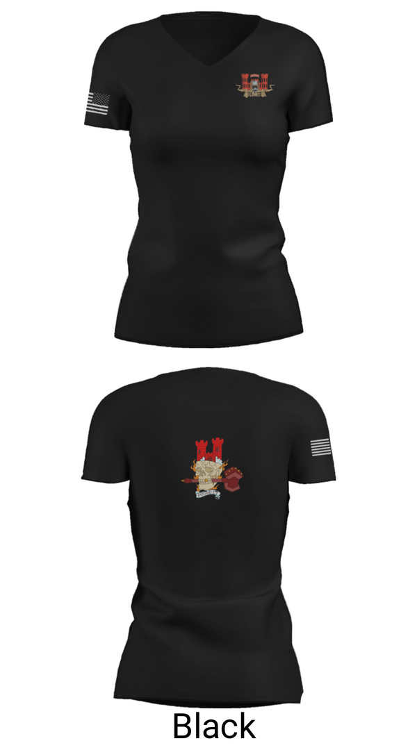 Women's Short Sleeve Vneck Shirt, 3rd Platoon, 642nd ESC, Army, Teamtime, Team time, sublimation, custom sports apparel, team uniforms, spirit wear, spiritwear, sports uniforms, custom shirts, team store, custom team store, fundraiser sports, apparel fundraiser