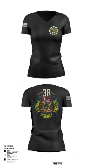 Womens Short Sleeve Vneck Shirt, Klein Fire 38, Fire Department, Teamtime, Team time, sublimation, custom sports apparel, team uniforms, spirit wear, spiritwear, sports uniforms, custom shirts, team store, custom team store, fundraiser sports, apparel fundraiser
