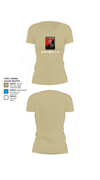 Womens Short Sleeve Vneck Shirt, Dealer Company, 1/11 ACR, Army, Teamtime, Team time, sublimation, custom sports apparel, team uniforms, spirit wear, spiritwear, sports uniforms, custom shirts, team store, custom team store, fundraiser sports, apparel fundraiser