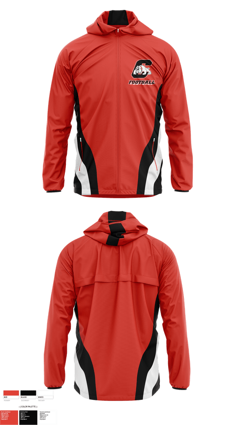Windbreaker, Central High School Football, Football, Teamtime, Team time, sublimation, custom sports apparel, team uniforms, spirit wear, spiritwear, sports uniforms, custom shirts, team store, custom team store, fundraiser sports, apparel fundraiser