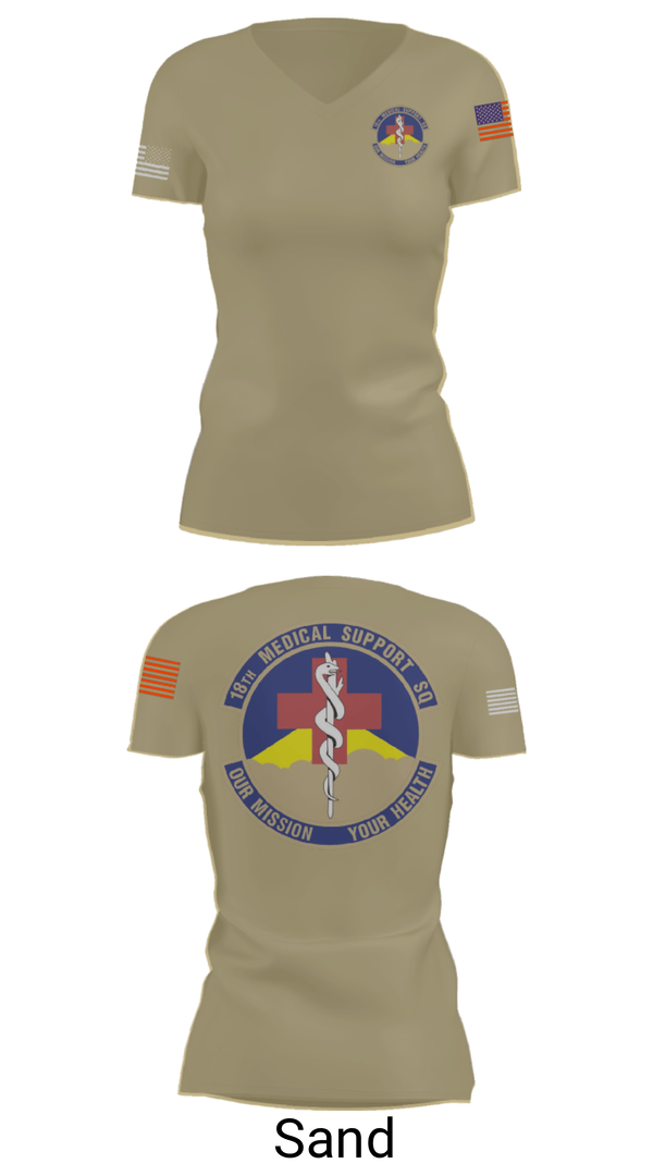 Women's Short Sleeve Vneck Shirt, 18 MDSS, Air Force, Teamtime, Team time, sublimation, custom sports apparel, team uniforms, spirit wear, spiritwear, sports uniforms, custom shirts, team store, custom team store, fundraiser sports, apparel fundraiser