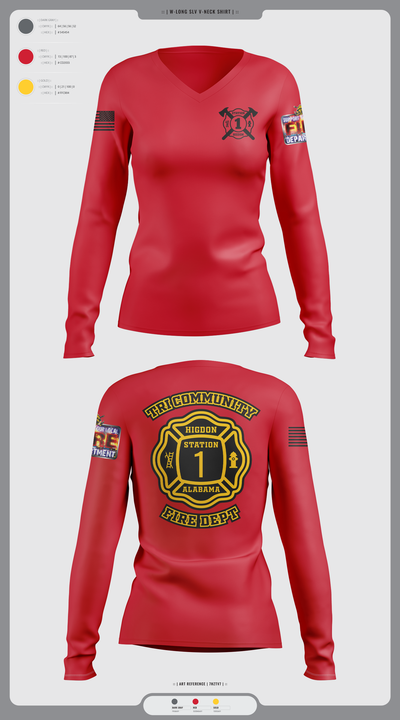 Tri-Community fire 52008799 Women's Long Sleeve V-neck Shirt - 2