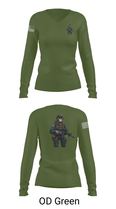 3d lsb 39792160 Women's Long Sleeve V-neck Shirt - 57
