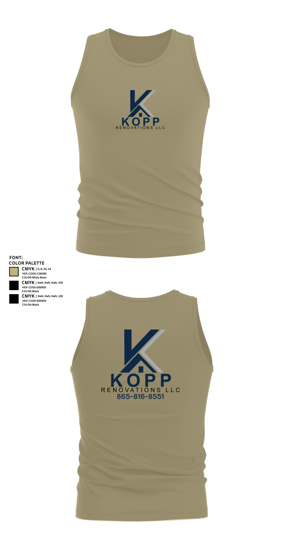 Tank Top, Kopp Renovations, , Teamtime, Team time, sublimation, custom sports apparel, team uniforms, spirit wear, spiritwear, sports uniforms, custom shirts, team store, custom team store, fundraiser sports, apparel fundraiser