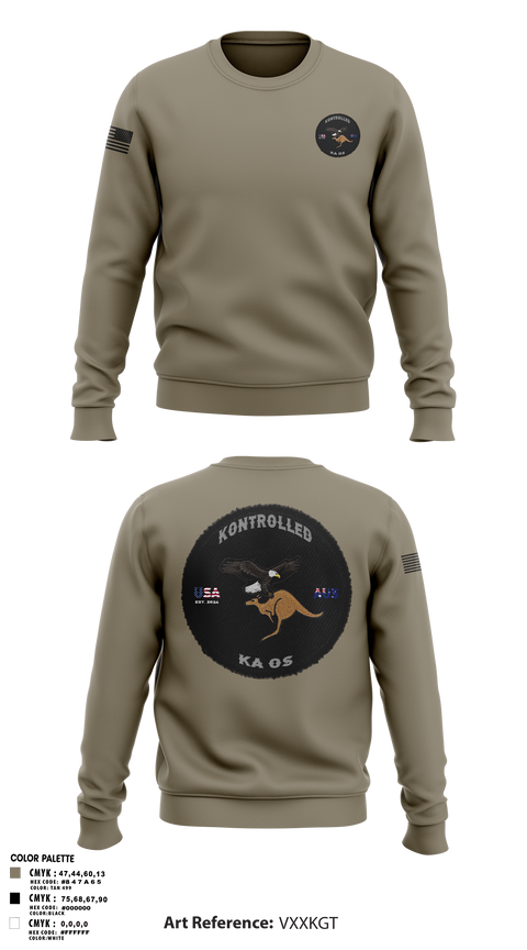 Crew Neck Sweatshirt, Kontrolled Kaos, , Teamtime, Team time, sublimation, custom sports apparel, team uniforms, spirit wear, spiritwear, sports uniforms, custom shirts, team store, custom team store, fundraiser sports, apparel fundraiser