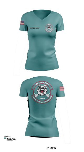 Womens Short Sleeve Vneck Shirt, Detachment 035, Air Force, Teamtime, Team time, sublimation, custom sports apparel, team uniforms, spirit wear, spiritwear, sports uniforms, custom shirts, team store, custom team store, fundraiser sports, apparel fundraiser