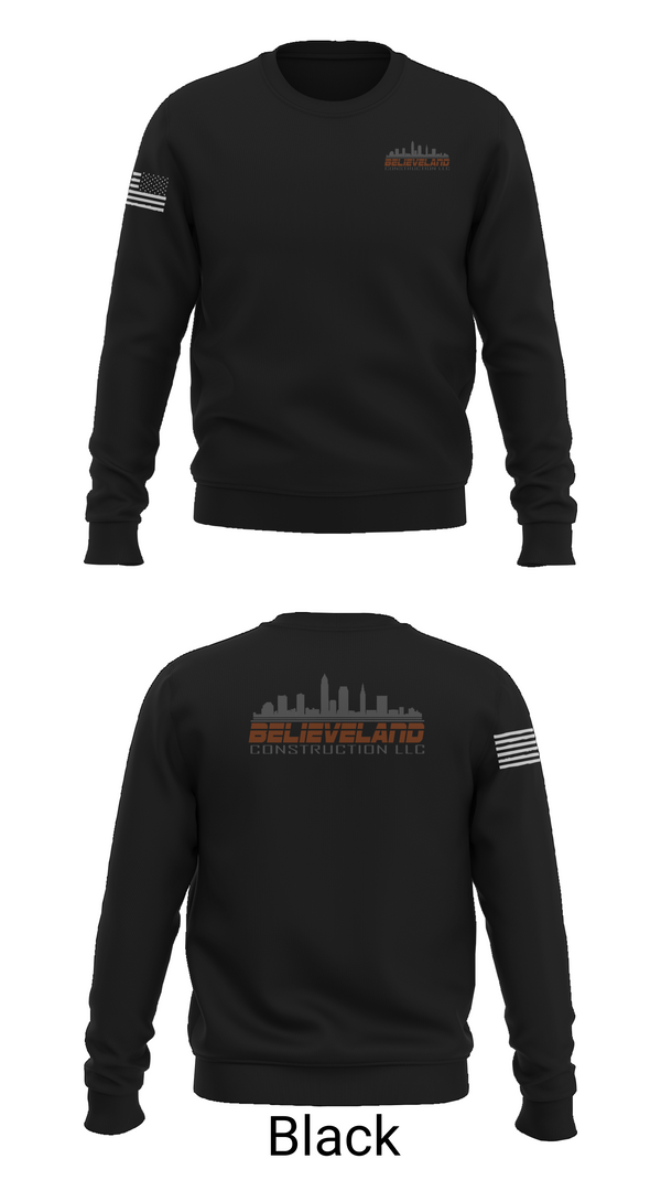 Crew Neck Sweatshirt, Believeland Construction LLC, , Teamtime, Team time, sublimation, custom sports apparel, team uniforms, spirit wear, spiritwear, sports uniforms, custom shirts, team store, custom team store, fundraiser sports, apparel fundraiser