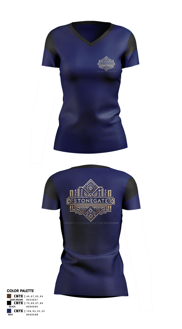 Womens Short Sleeve Vneck Shirt, STONEGATE, , Teamtime, Team time, sublimation, custom sports apparel, team uniforms, spirit wear, spiritwear, sports uniforms, custom shirts, team store, custom team store, fundraiser sports, apparel fundraiser