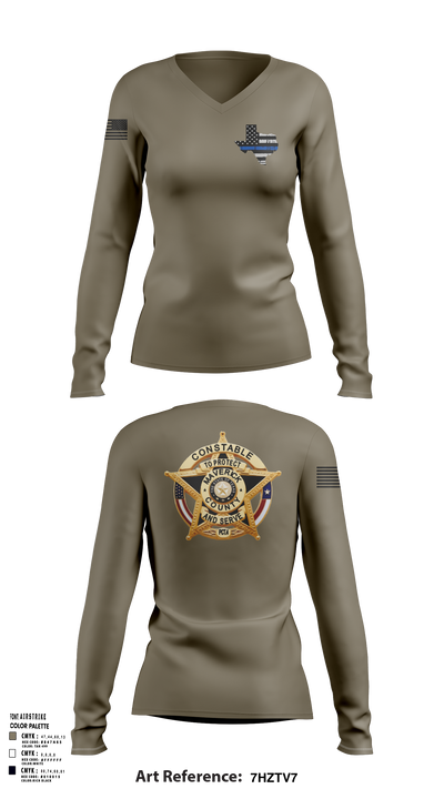 Maverick County Constable PCT 4 23255361 Women's Long Sleeve V-neck Shirt - 106