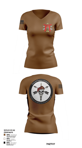 Womens Short Sleeve Vneck Shirt, FSC 1-1SFG, Army, Teamtime, Team time, sublimation, custom sports apparel, team uniforms, spirit wear, spiritwear, sports uniforms, custom shirts, team store, custom team store, fundraiser sports, apparel fundraiser