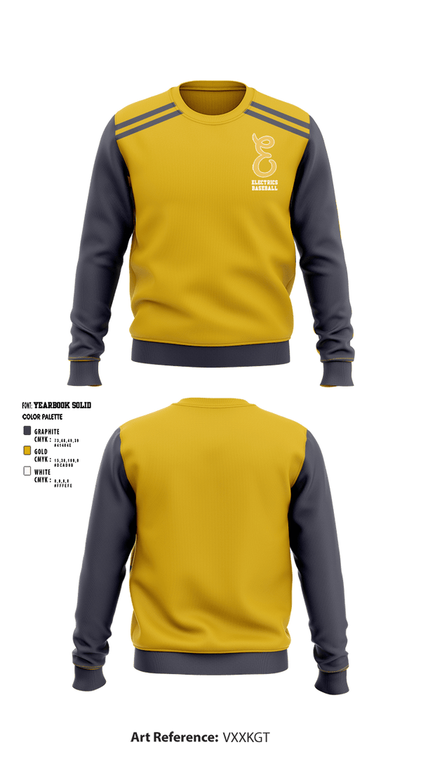 Crew Neck Sweatshirt, Electrics, Baseball, Teamtime, Team time, sublimation, custom sports apparel, team uniforms, spirit wear, spiritwear, sports uniforms, custom shirts, team store, custom team store, fundraiser sports, apparel fundraiser