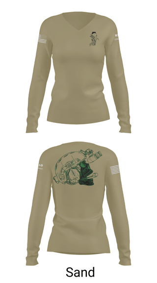 Womens Long Sleeve Vneck Shirt, CSO, Army, Teamtime, Team time, sublimation, custom sports apparel, team uniforms, spirit wear, spiritwear, sports uniforms, custom shirts, team store, custom team store, fundraiser sports, apparel fundraiser