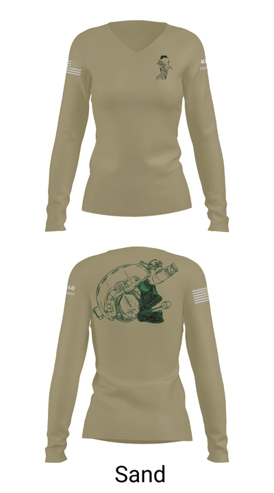 CSO 34568070 Women's Long Sleeve V-neck Shirt - 97