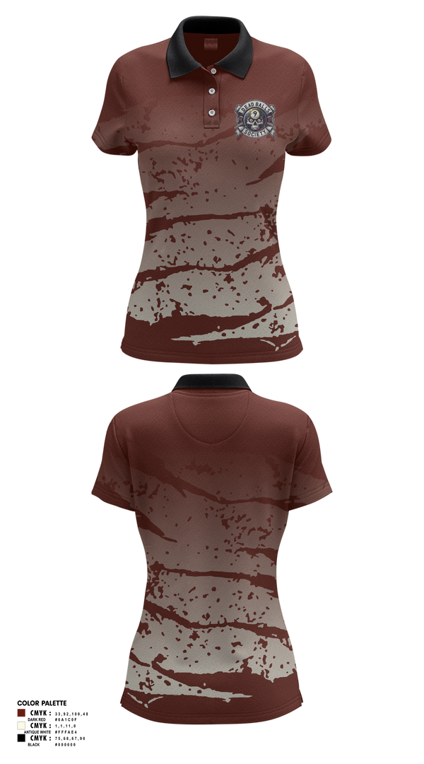 Womens Short Sleeve Performance Polo, Dead Balls Society, Bowling, Teamtime, Team time, sublimation, custom sports apparel, team uniforms, spirit wear, spiritwear, sports uniforms, custom shirts, team store, custom team store, fundraiser sports, apparel fundraiser