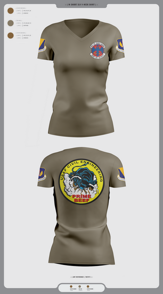 Womens Short Sleeve Vneck Shirt, 786th CES, Air Force, Teamtime, Team time, sublimation, custom sports apparel, team uniforms, spirit wear, spiritwear, sports uniforms, custom shirts, team store, custom team store, fundraiser sports, apparel fundraiser