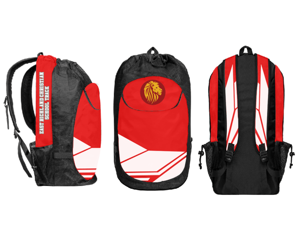 Gear Bag, East Richland Christian School Track, Track & Field, Teamtime, Team time, sublimation, custom sports apparel, team uniforms, spirit wear, spiritwear, sports uniforms, custom shirts, team store, custom team store, fundraiser sports, apparel fundraiser
