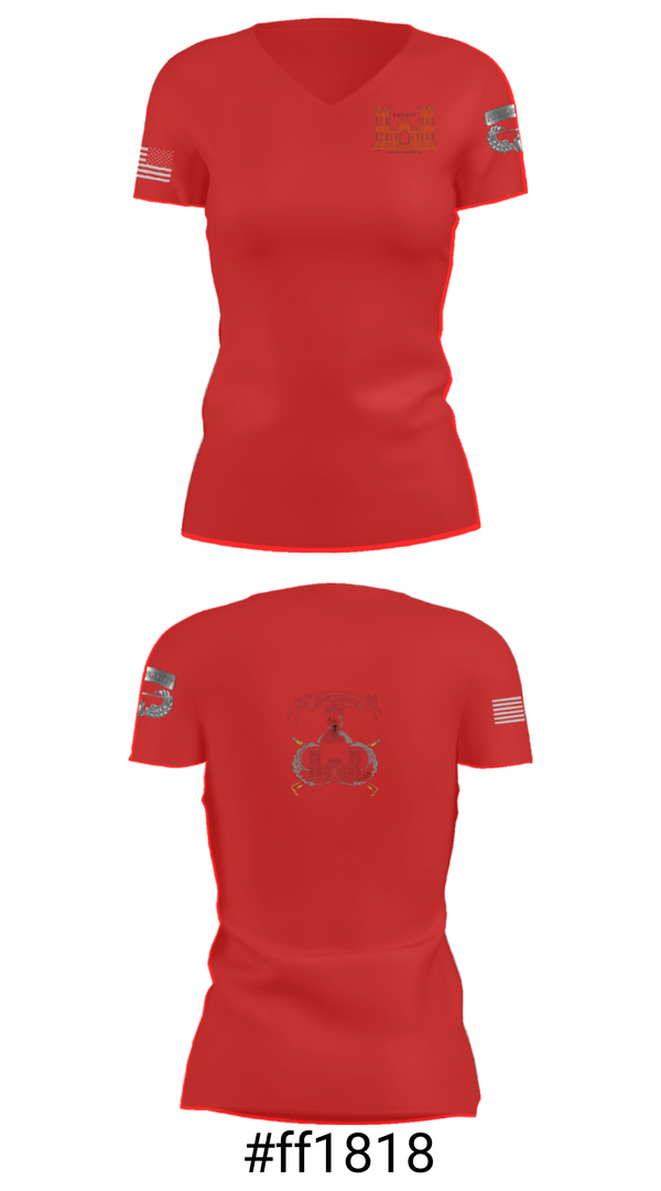Women's Short Sleeve Vneck Shirt, 1138th SAPPER Company, Army, Teamtime, Team time, sublimation, custom sports apparel, team uniforms, spirit wear, spiritwear, sports uniforms, custom shirts, team store, custom team store, fundraiser sports, apparel fundraiser