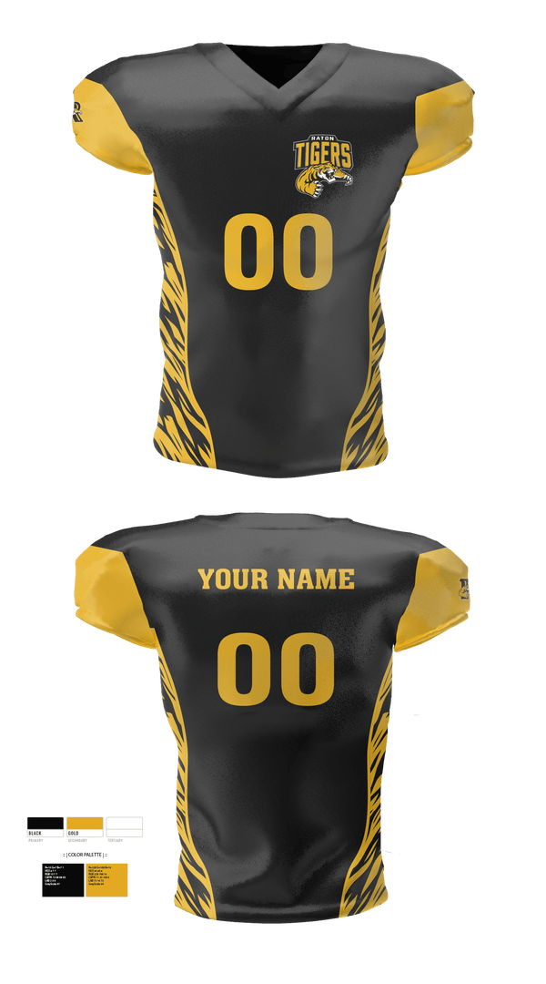 Football Jersey, Raton High School Football, , Teamtime, Team time, sublimation, custom sports apparel, team uniforms, spirit wear, spiritwear, sports uniforms, custom shirts, team store, custom team store, fundraiser sports, apparel fundraiser