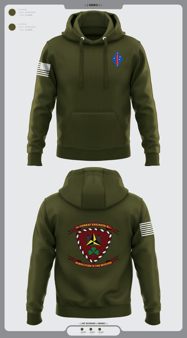 Hoodie, 3rd combat engineering battalion, Marines, Teamtime, Team time, sublimation, custom sports apparel, team uniforms, spirit wear, spiritwear, sports uniforms, custom shirts, team store, custom team store, fundraiser sports, apparel fundraiser