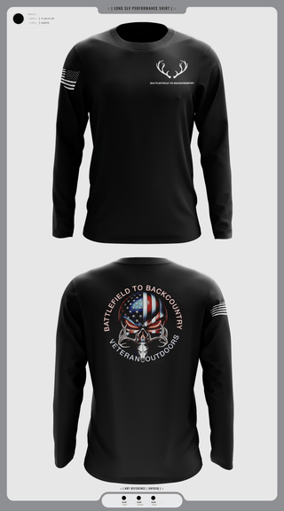 Long Sleeve Performance Shirt, BATTLEFIELD TO BACKCOUNTRY, , Teamtime, Team time, sublimation, custom sports apparel, team uniforms, spirit wear, spiritwear, sports uniforms, custom shirts, team store, custom team store, fundraiser sports, apparel fundraiser
