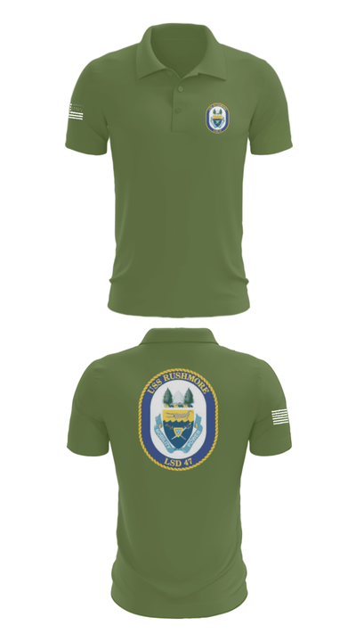 USS RUSHMORE 78932182 Short Sleeve Performance Polo - 45