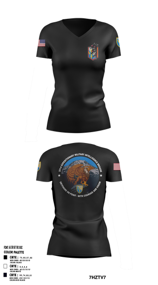 Womens Short Sleeve Vneck Shirt, HHC, 201ST E-MIB, Army, Teamtime, Team time, sublimation, custom sports apparel, team uniforms, spirit wear, spiritwear, sports uniforms, custom shirts, team store, custom team store, fundraiser sports, apparel fundraiser