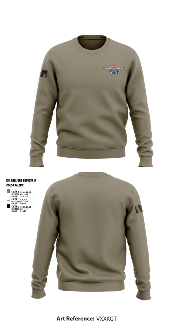 Crew Neck Sweatshirt, 160th Aviation Regiment, Army, Teamtime, Team time, sublimation, custom sports apparel, team uniforms, spirit wear, spiritwear, sports uniforms, custom shirts, team store, custom team store, fundraiser sports, apparel fundraiser