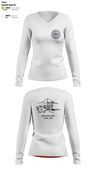 Womens Long Sleeve Vneck Shirt, Howland Hook Marine Terminal, , Teamtime, Team time, sublimation, custom sports apparel, team uniforms, spirit wear, spiritwear, sports uniforms, custom shirts, team store, custom team store, fundraiser sports, apparel fundraiser