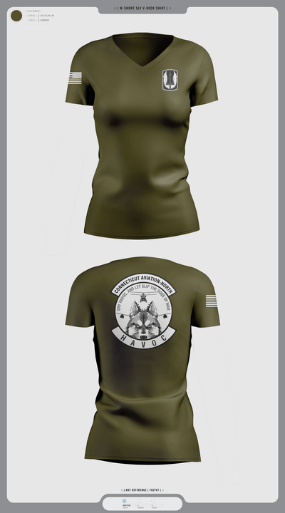 1-169th E Company 36132631 Women's Short Sleeve V-neck Shirt - 1