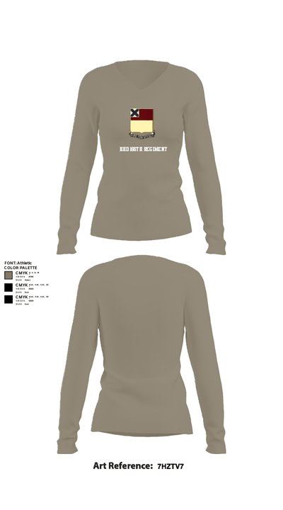 HHD 166th Regiment 4853273 Women's Long Sleeve V-neck Shirt - 62