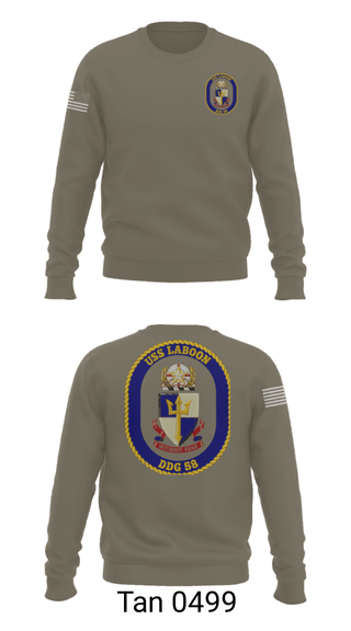 Crew Neck Sweatshirt, USS LABOON - DDG 58, Navy, Teamtime, Team time, sublimation, custom sports apparel, team uniforms, spirit wear, spiritwear, sports uniforms, custom shirts, team store, custom team store, fundraiser sports, apparel fundraiser