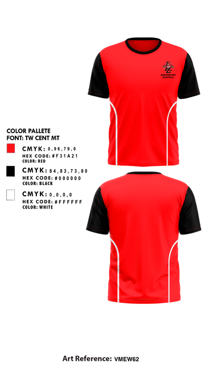 Burlington High School Basketball 6108618 Short Sleeve Performance Shirt - 10 (1)