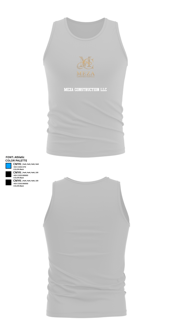 Tank Top, Meza Construction LLC, , Teamtime, Team time, sublimation, custom sports apparel, team uniforms, spirit wear, spiritwear, sports uniforms, custom shirts, team store, custom team store, fundraiser sports, apparel fundraiser